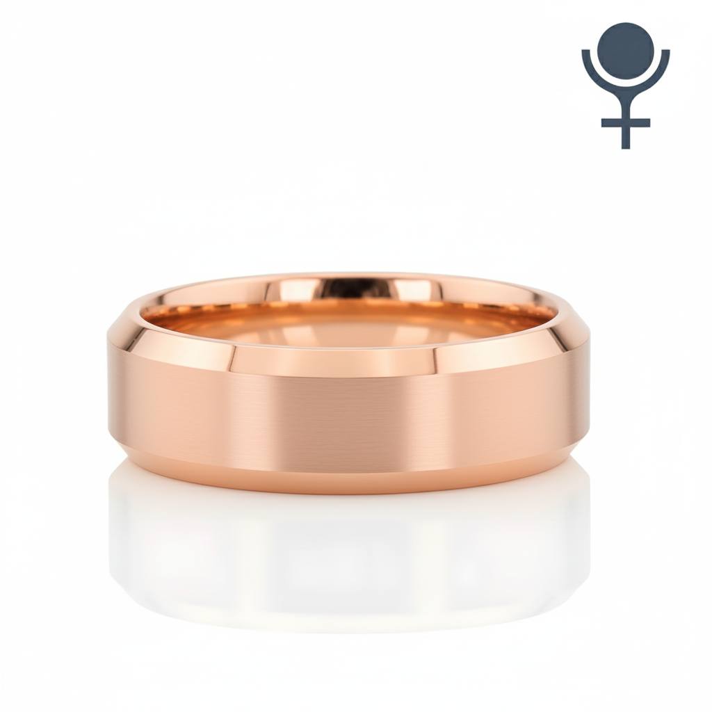 Beveled Edge Matte Wedding Ring 3MM