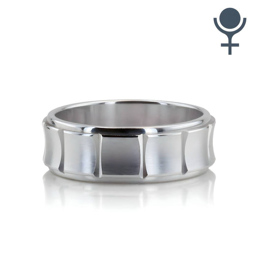 Concave Grooved Wedding Ring 7MM