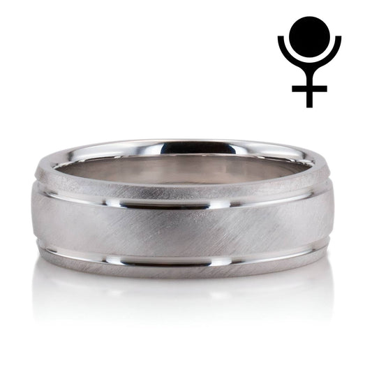 Light Comfort Satin-Finished with Parallel Grooves Carved Design Band