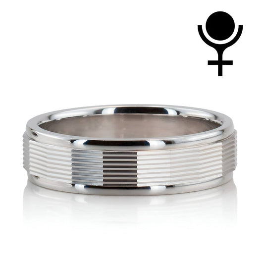 Brushed Grooved Tungsten Carbide Ring
