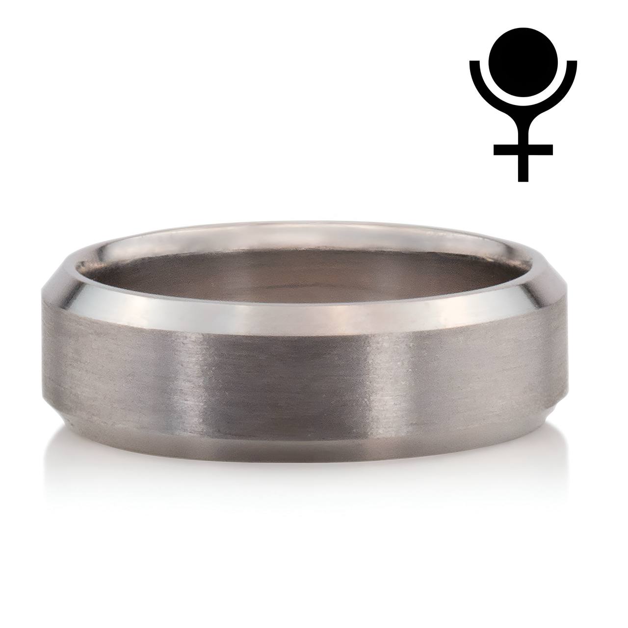 Beveled Edge Matte Wedding Ring