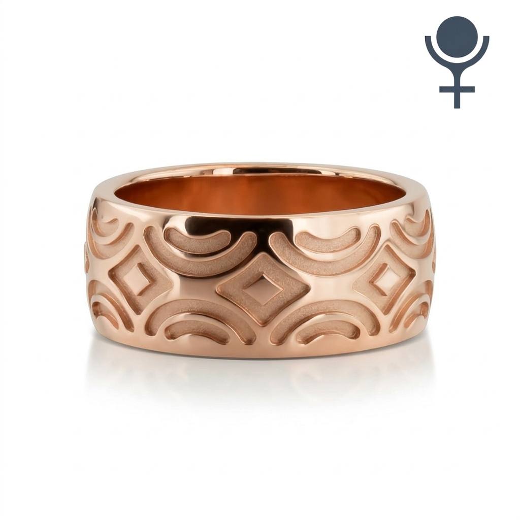 Milled Design Fancy Wedding Band 9.5MM
