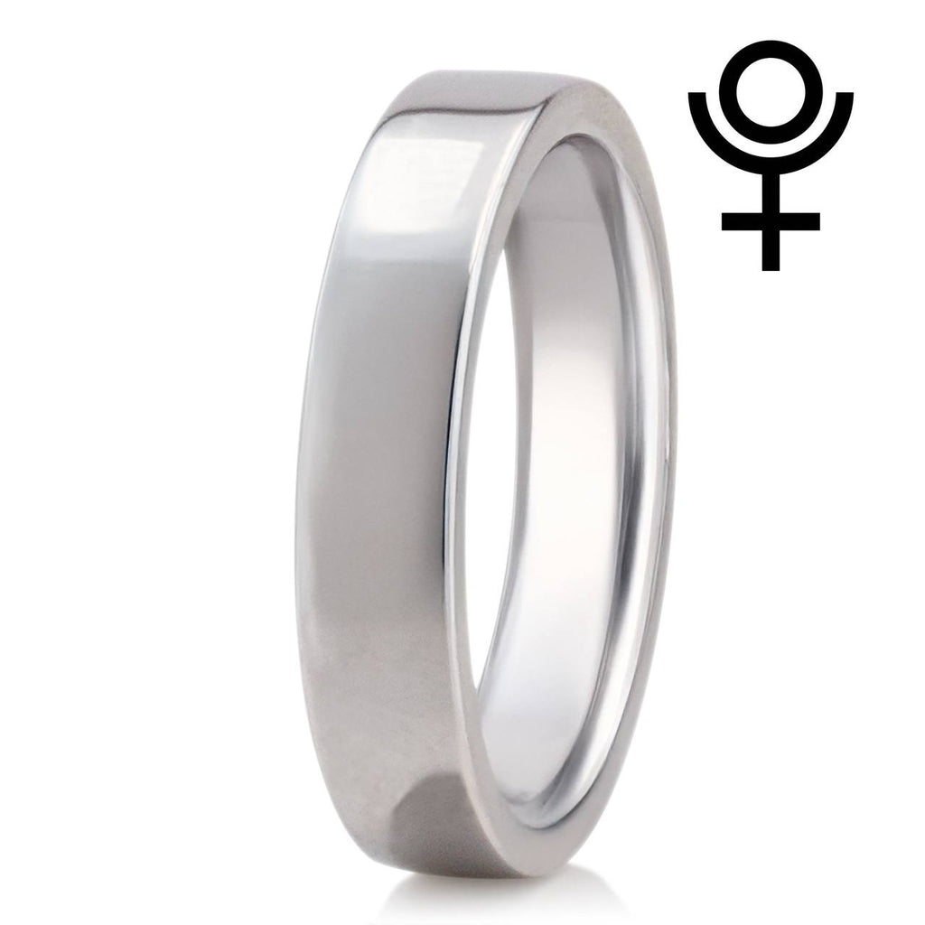 Soft-Edge Flat Comfort Fit Wedding Band, (silver 925)