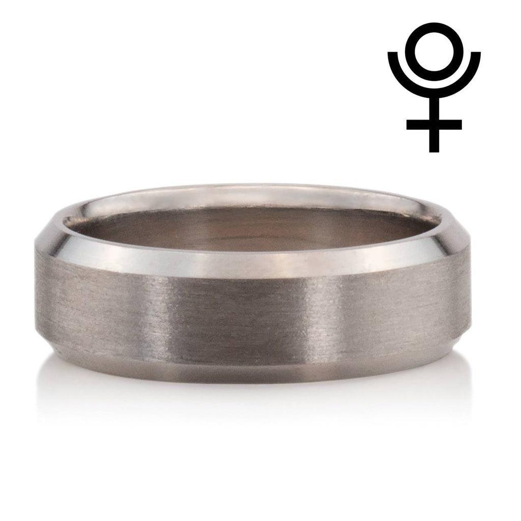 Beveled Edge Matte Wedding Ring