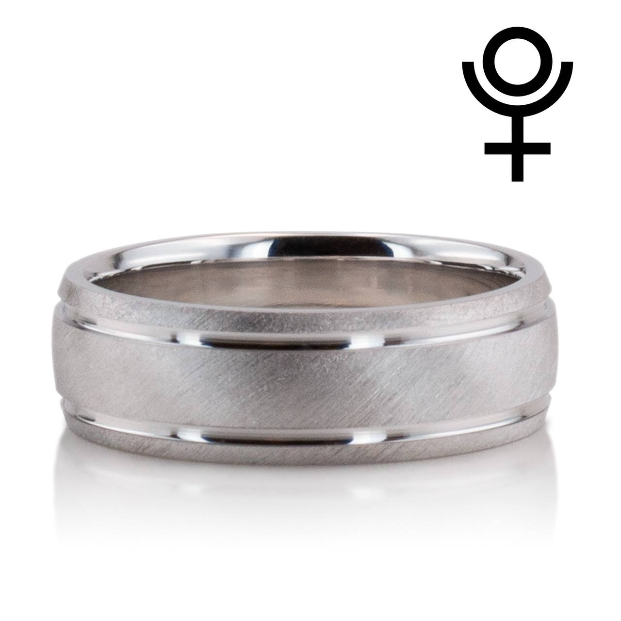 Light Comfort Satin-Finished with Parallel Grooves Carved Design Band