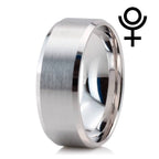 Beveled Edge Matte Wedding Ring, (silver 925)