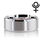 Beveled Edge Matte Wedding Ring, (silver 925)