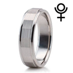 Brushed Grooved Tungsten Carbide Ring