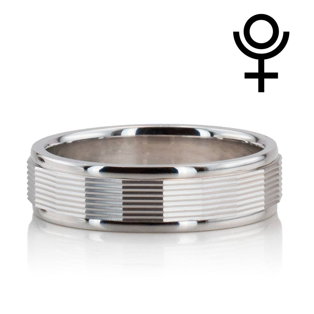 Brushed Grooved Tungsten Carbide Ring
