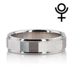 Brushed Grooved Tungsten Carbide Ring