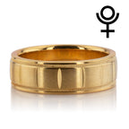 Diagonal Cut Mil Diamond Carved Wedding Band – Satin Finish