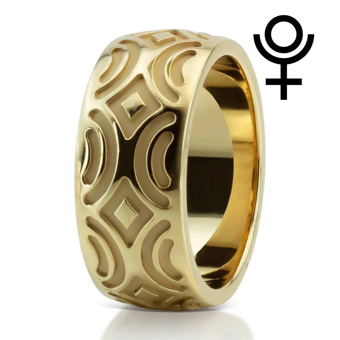 Milled Design Fancy Wedding Band, 9.5mm