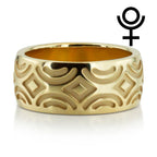 Milled Design Fancy Wedding Band, 9.5mm