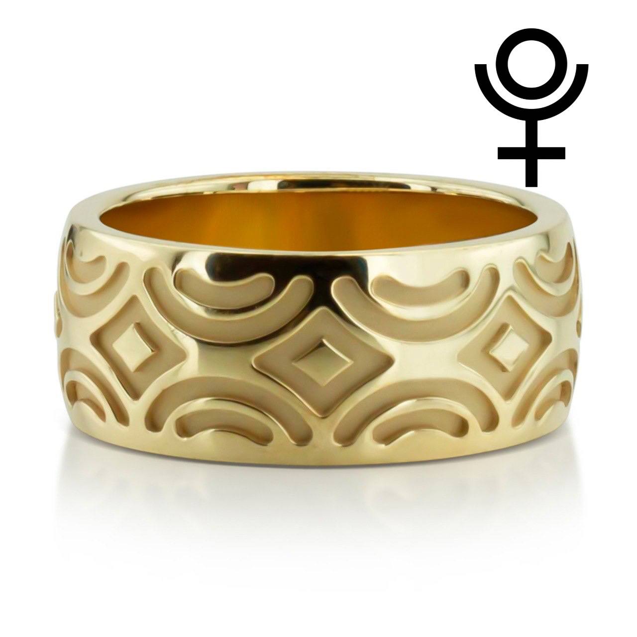 Milled Design Fancy Wedding Band, 9.5mm