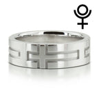 Christian Cross Design Wedding Band – Satin Finish with Polished Edges, 6mm