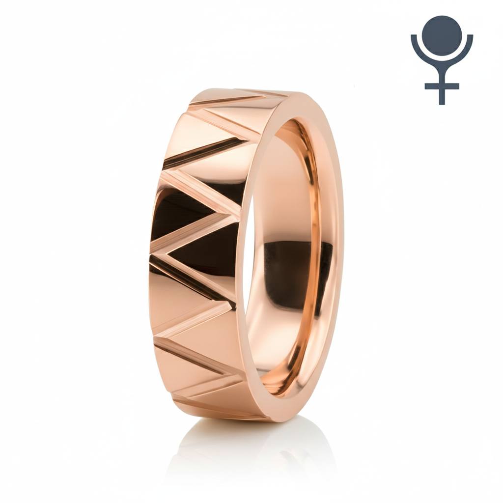 Classic Carved Design Wedding Ring 6MM