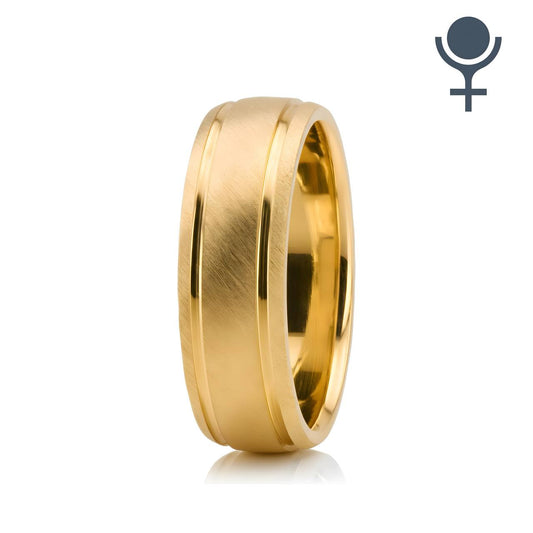 Light Comfort Satin-Finished with Parallel Grooves Carved Design Band 6MM