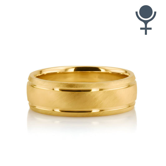 Light Comfort Satin-Finished with Parallel Grooves Carved Design Band 6MM