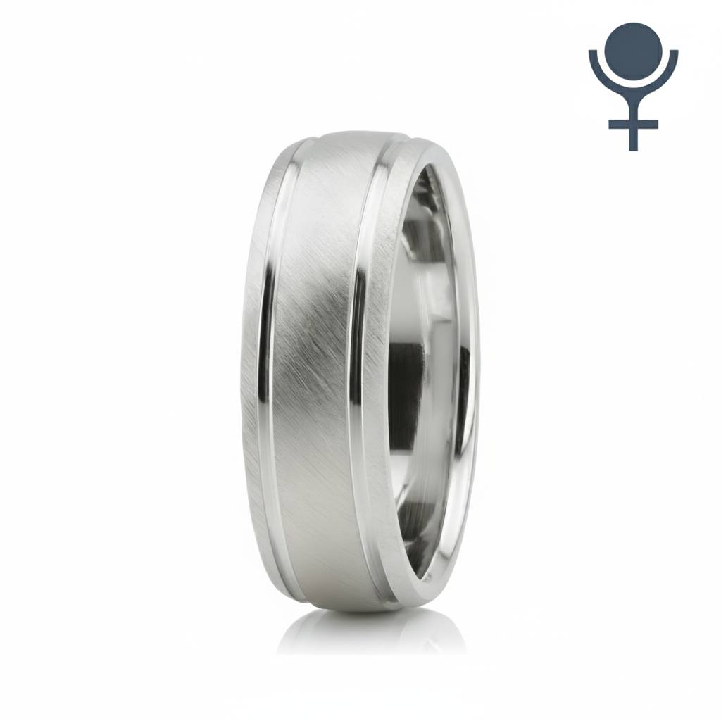 Light Comfort Satin-Finished with Parallel Grooves Carved Design Band 6MM