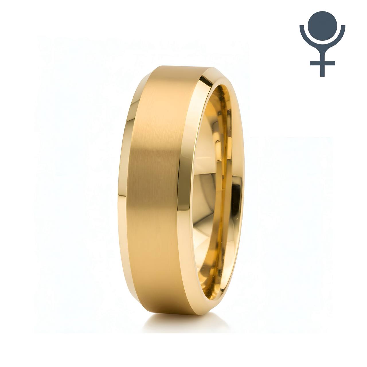 Beveled Edge Matte Wedding Ring 3MM