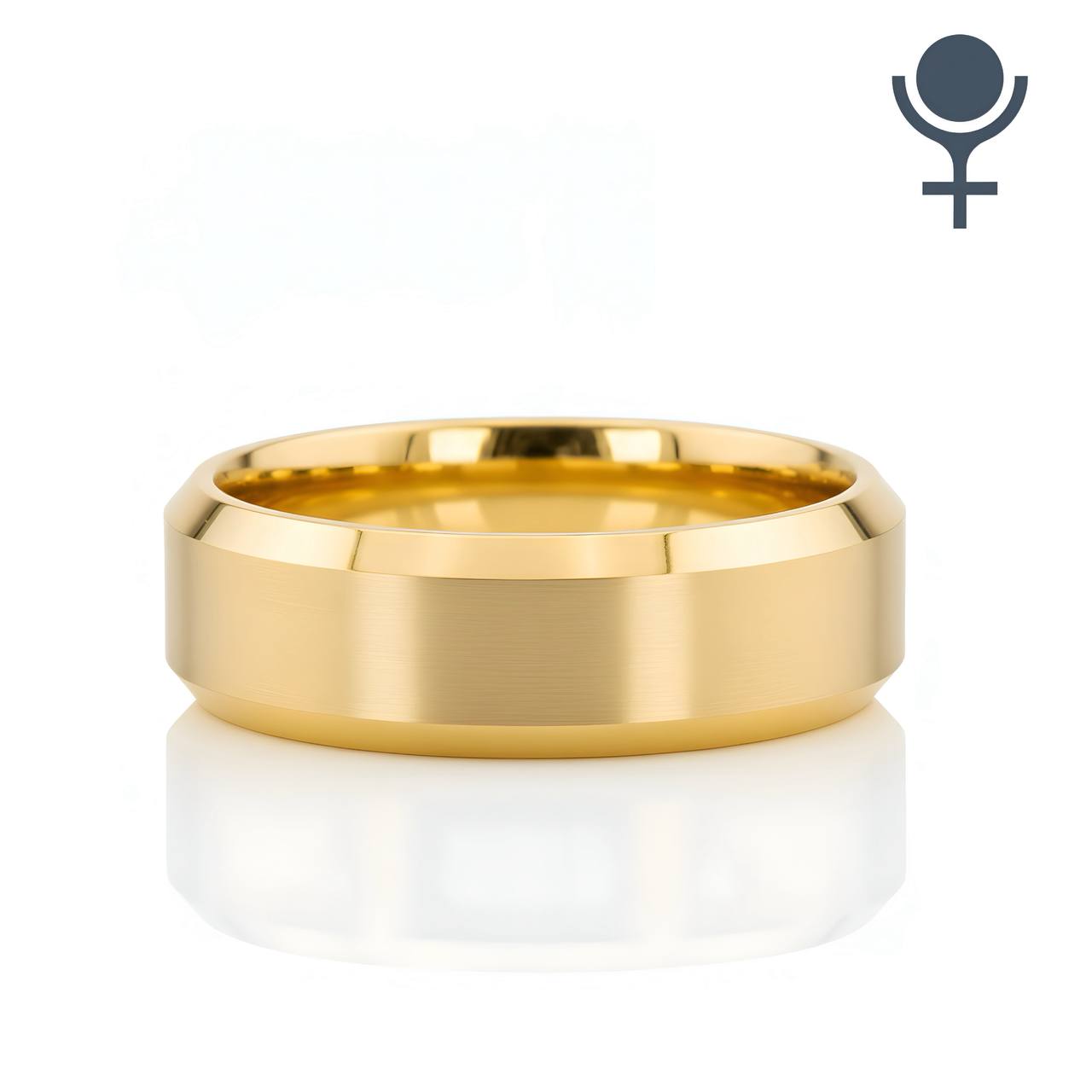 Beveled Edge Matte Wedding Ring 3MM