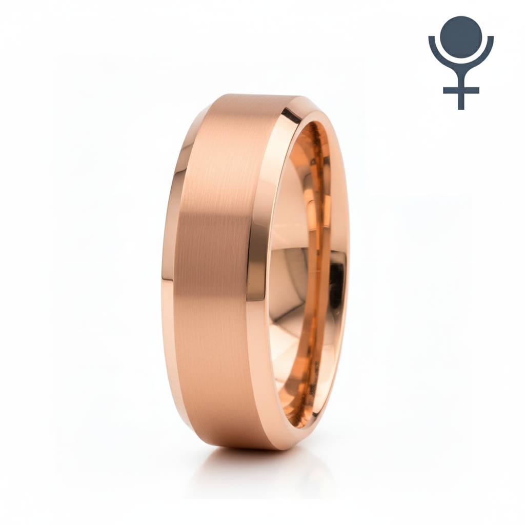 Beveled Edge Matte Wedding Ring 3MM