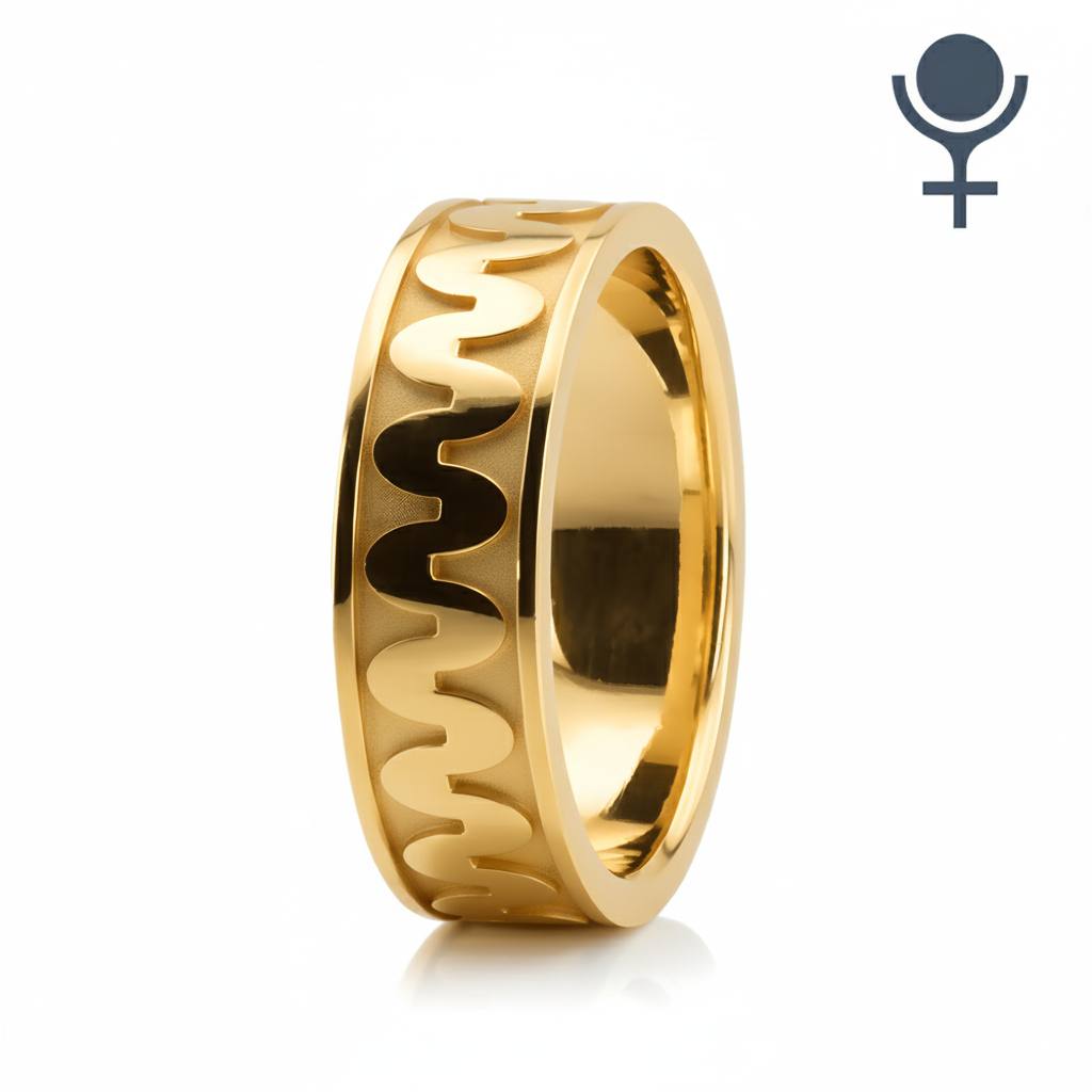 Wave Design Ring 6mm