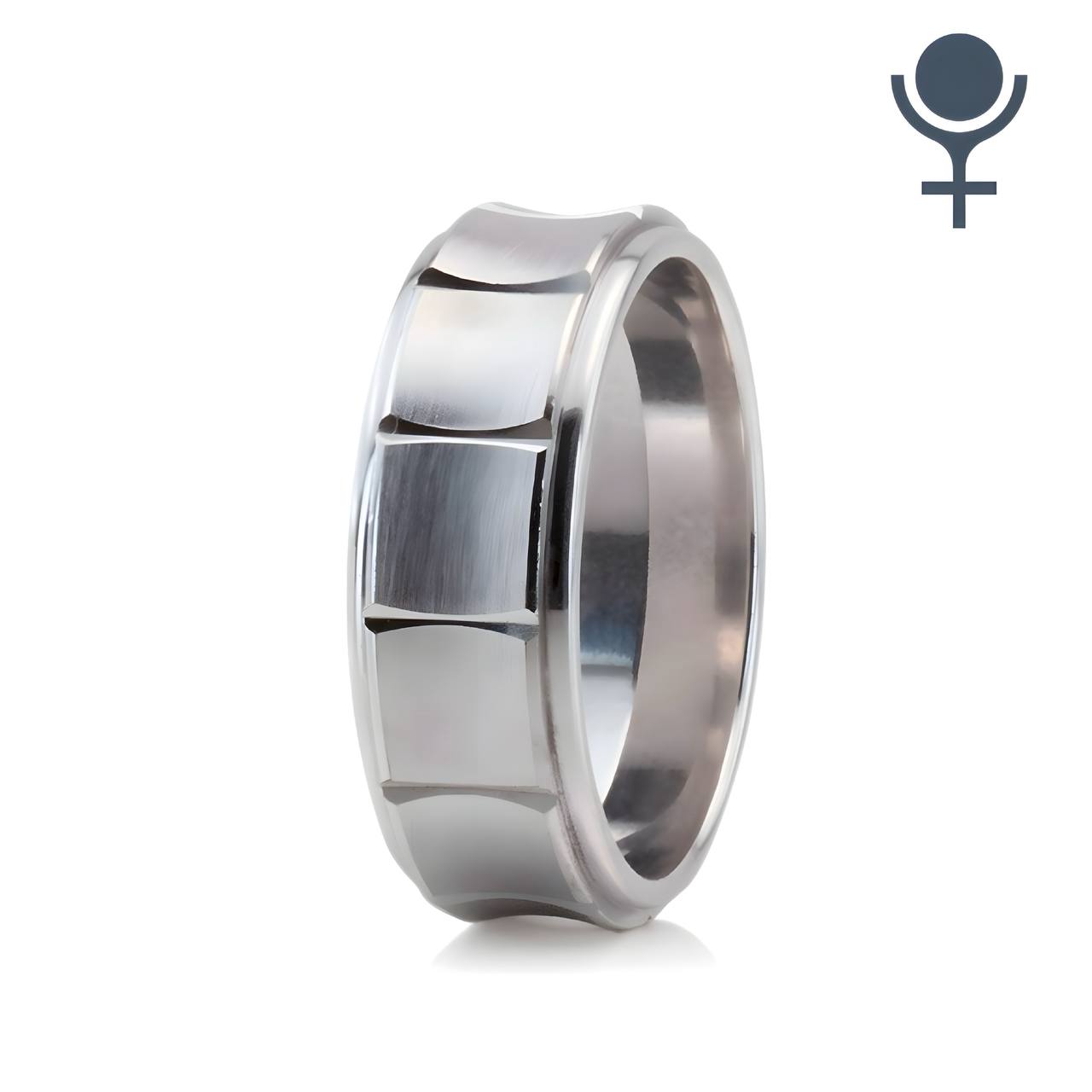 Concave Grooved Wedding Ring 7MM