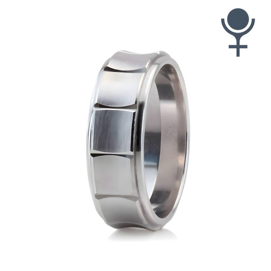 Concave Grooved Wedding Ring 7MM
