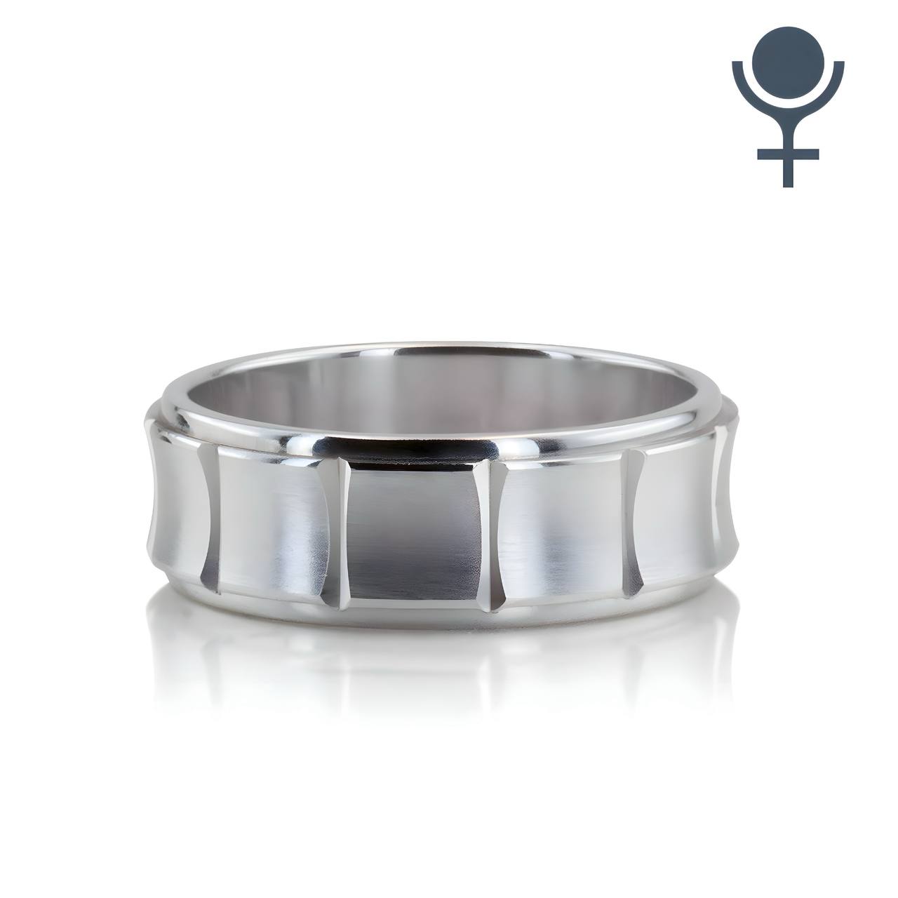 Concave Grooved Wedding Ring 7MM