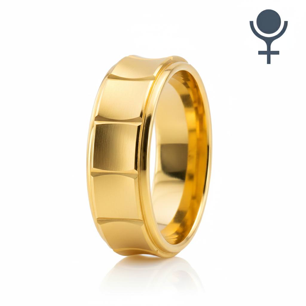 Concave Grooved Wedding Ring 7MM
