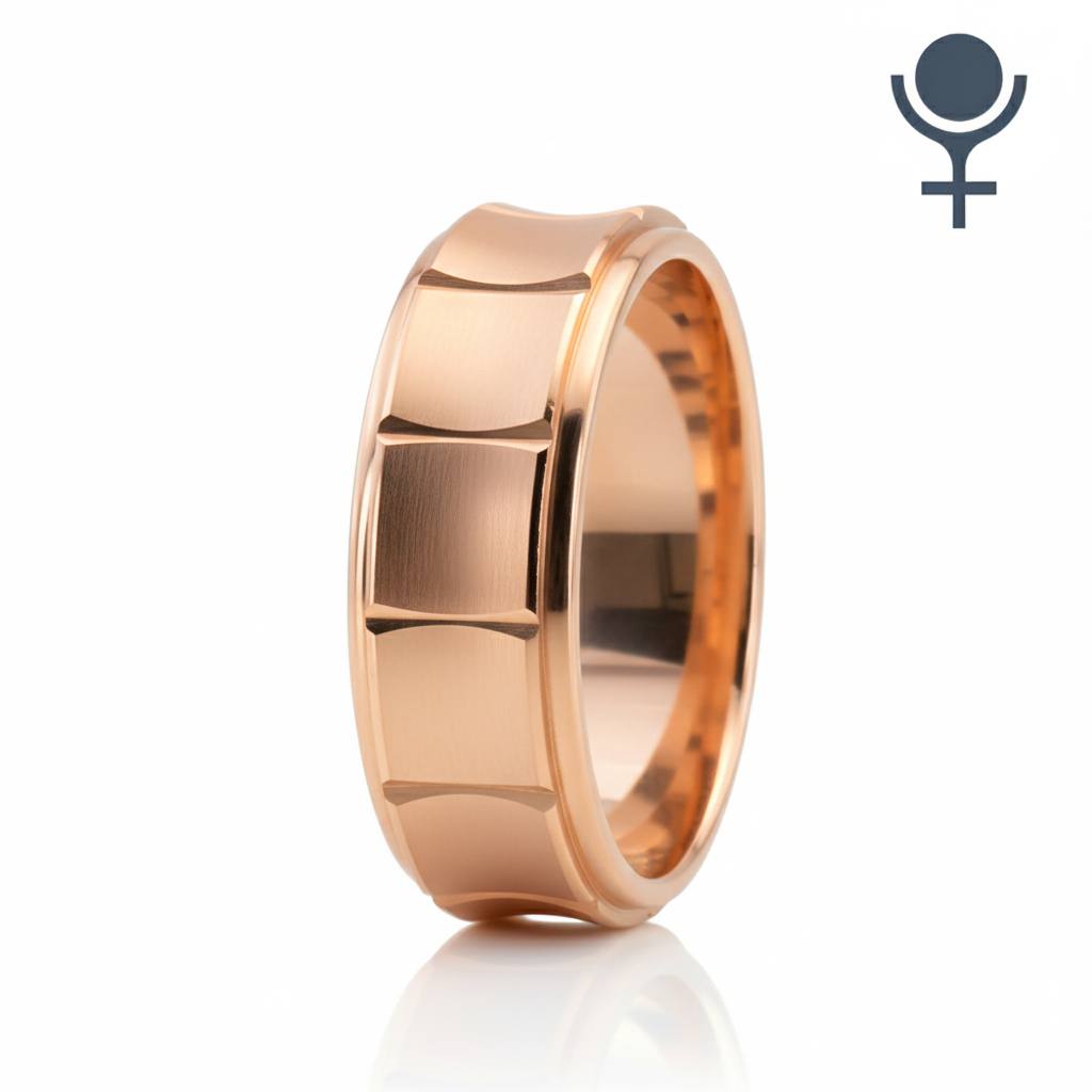 Concave Grooved Wedding Ring 7MM