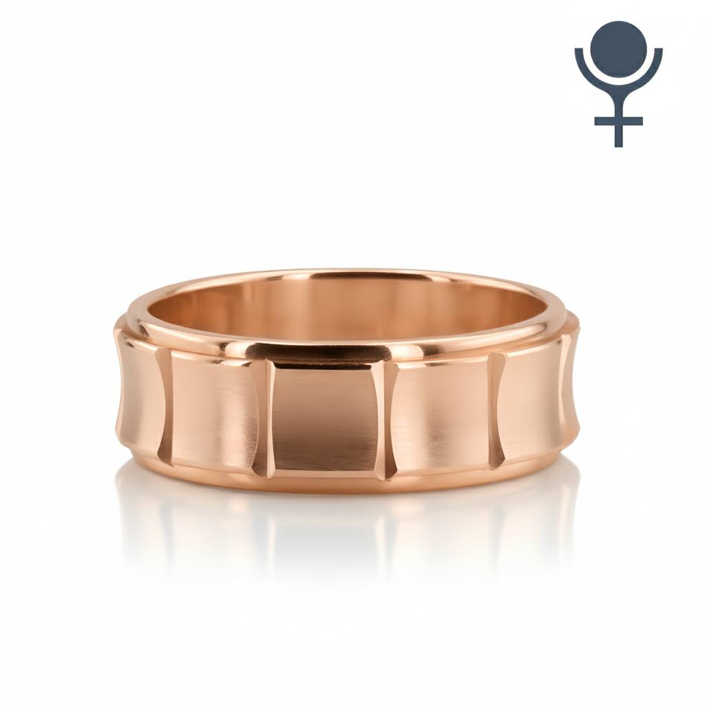 Concave Grooved Wedding Ring 7MM