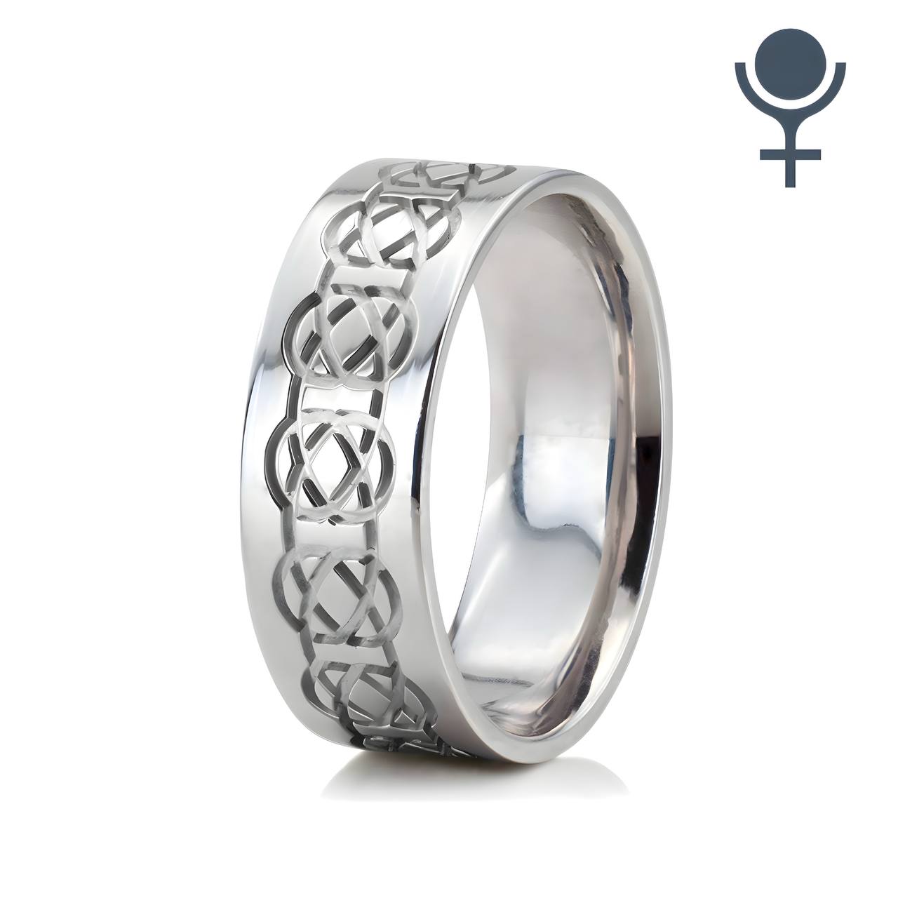 Plated Wedding Band – Satin Finish with Polished Edge 6MM