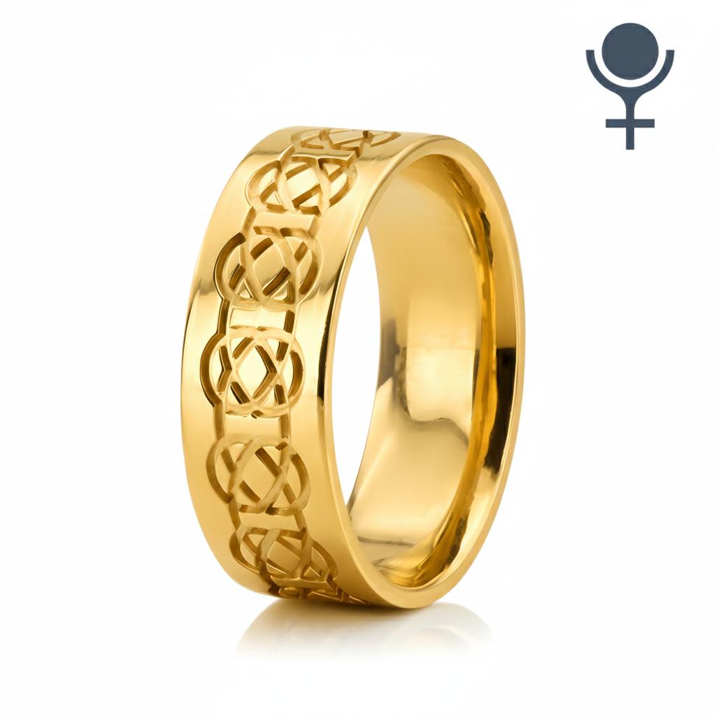 Plated Wedding Band – Satin Finish with Polished Edge 6MM