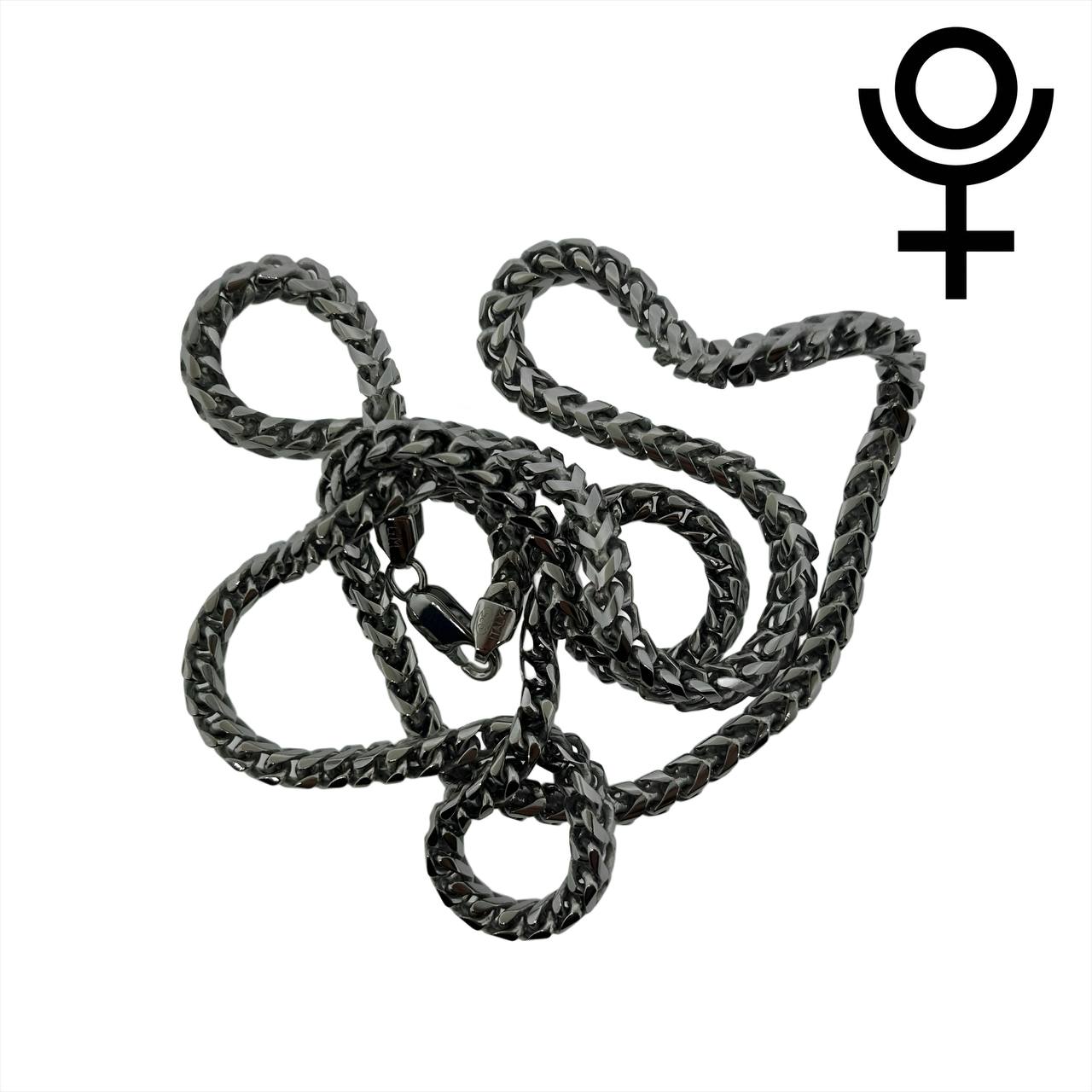 4mm Diamond-Cut Curb Silver Chain - 20