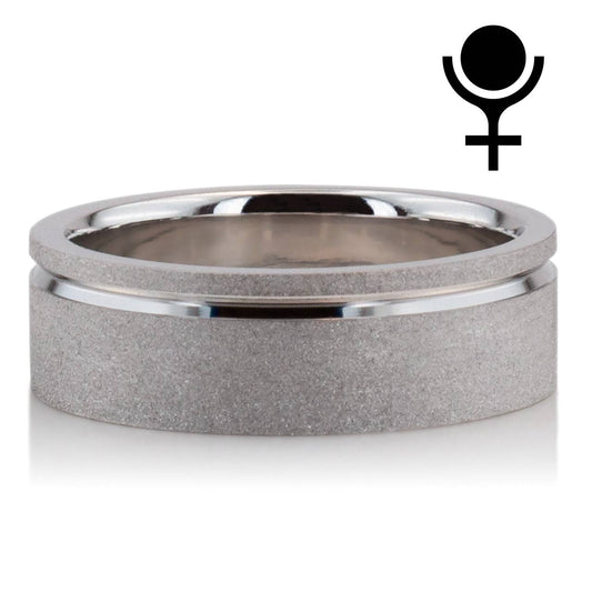 Classic Stoned Flat Carved Design Wedding Band