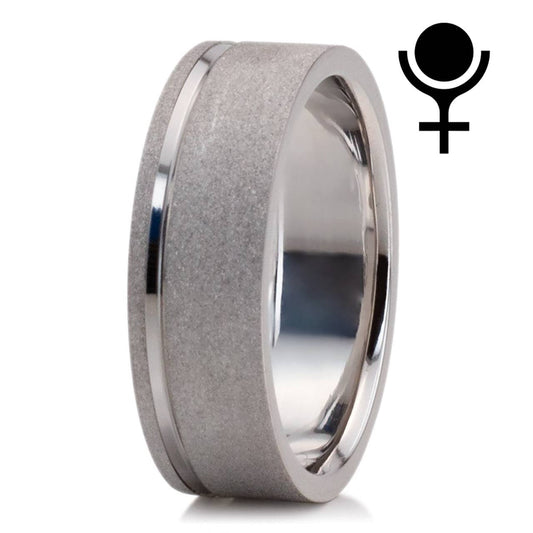 Classic Stoned Flat Carved Design Wedding Band