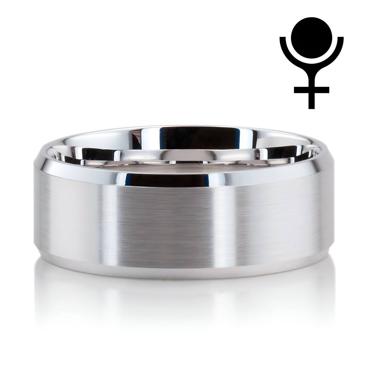 Beveled Edge Matte Wedding Ring