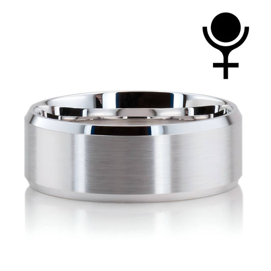 Beveled Edge Matte Wedding Ring