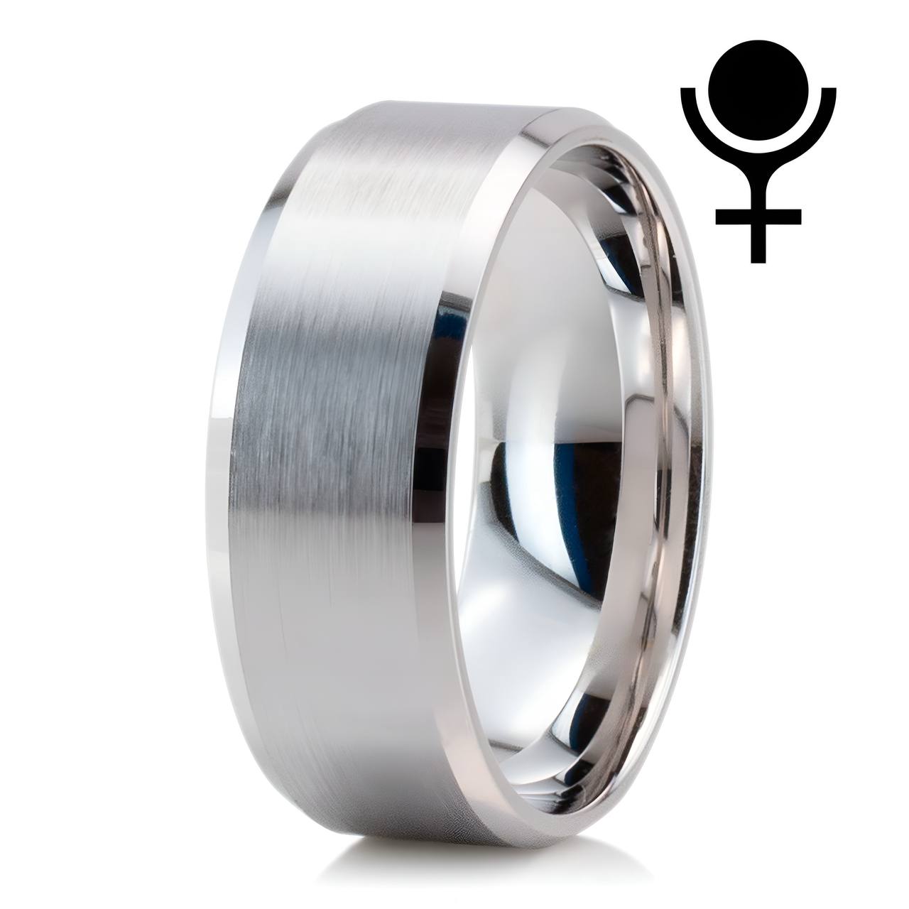 Beveled Edge Matte Wedding Ring