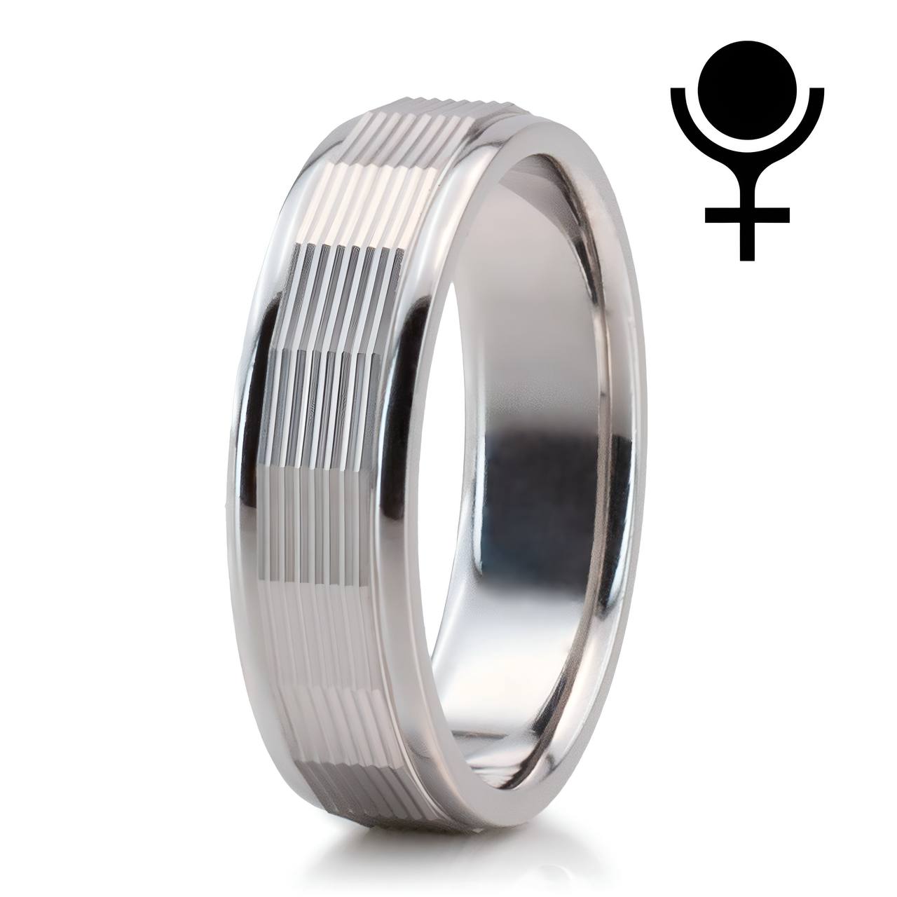 Brushed Grooved Tungsten Carbide Ring