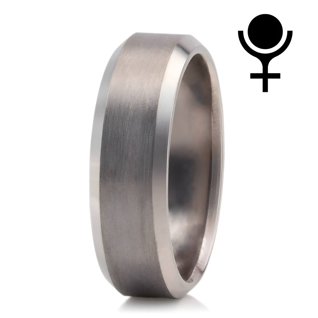 Beveled Edge Matte Wedding Ring