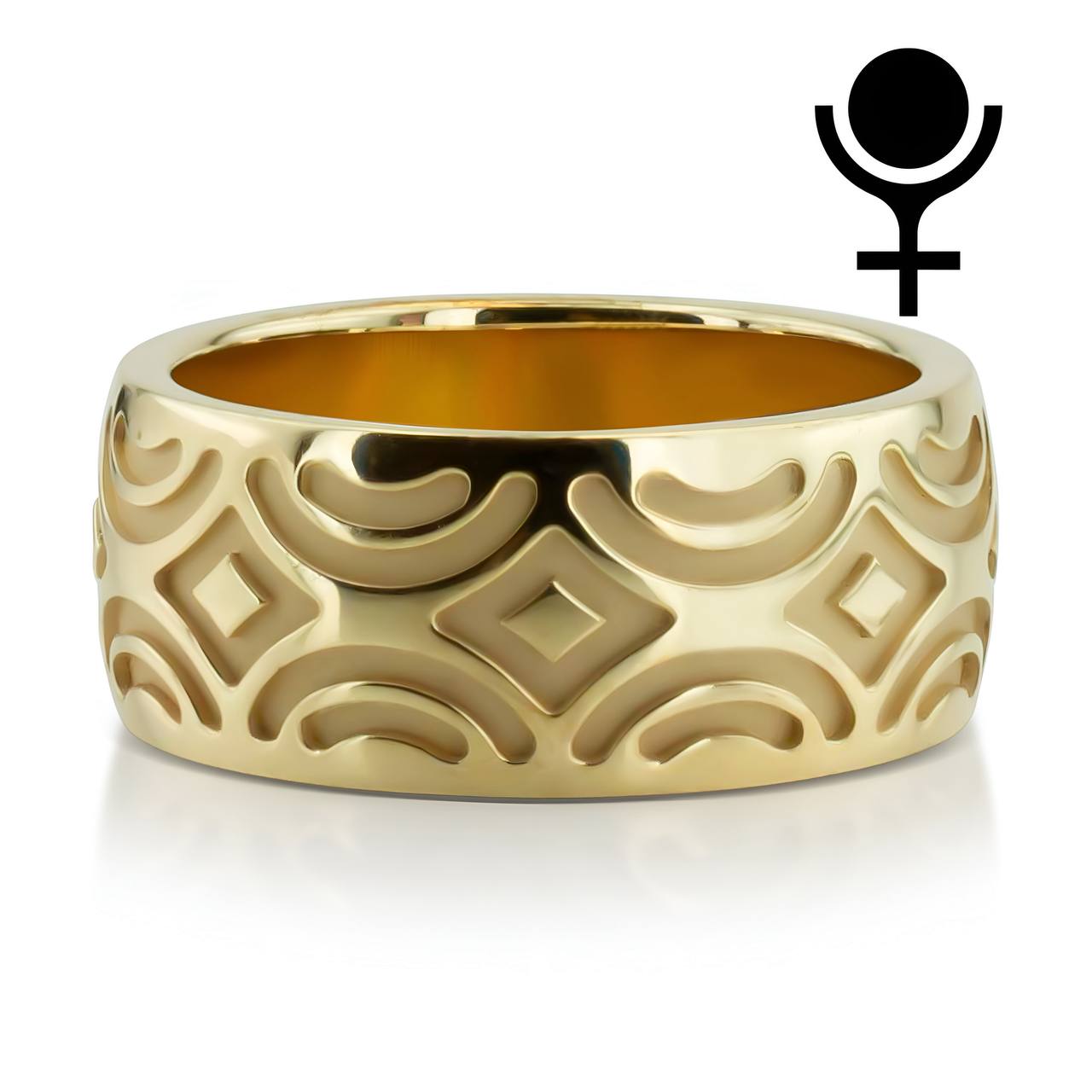 Milled Design Fancy Wedding Band, 9.5mm