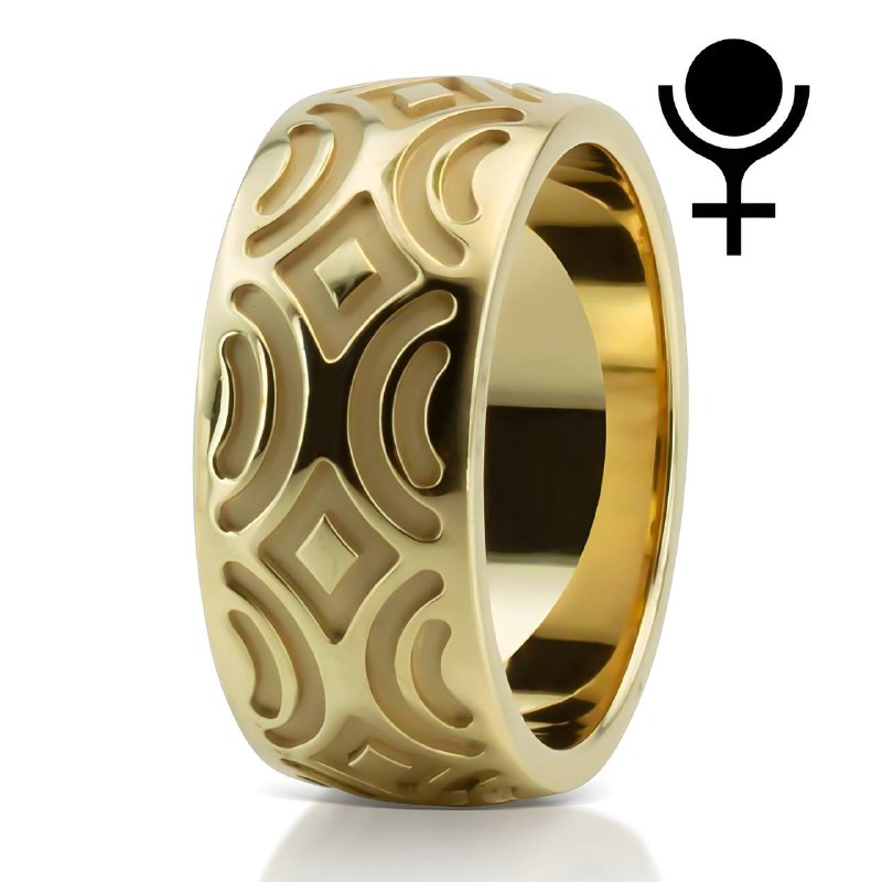 Milled Design Fancy Wedding Band, 9.5mm