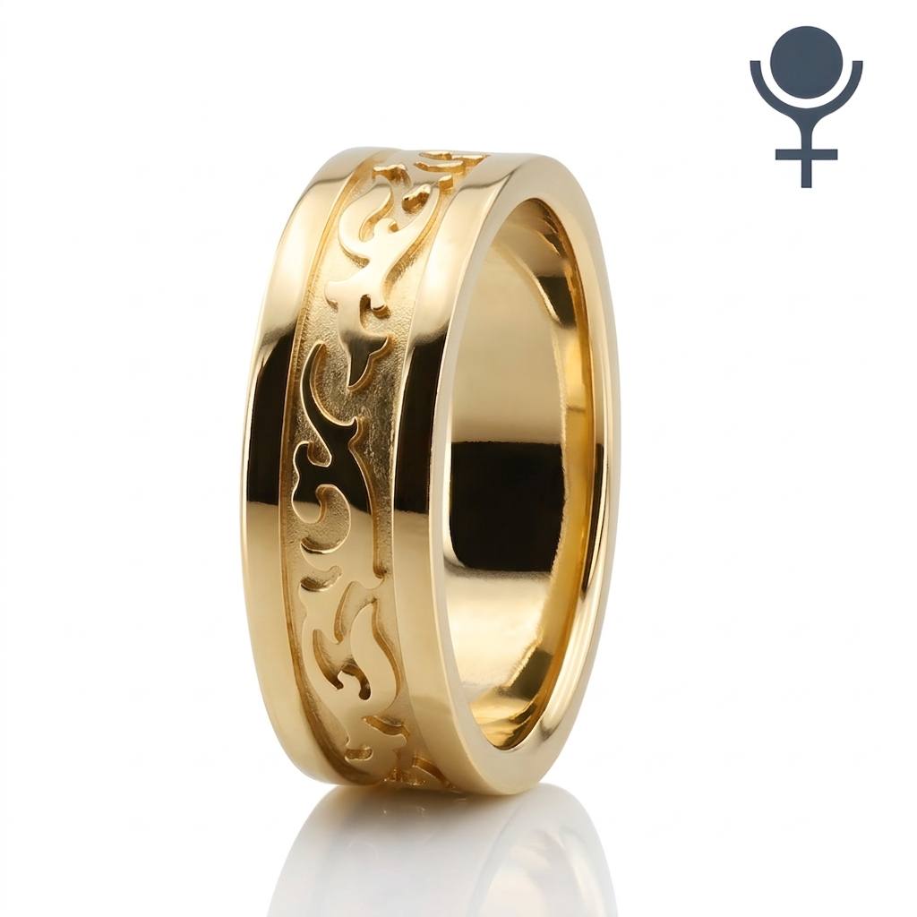 Elegant Antique Design Wedding Rings Set 6MM