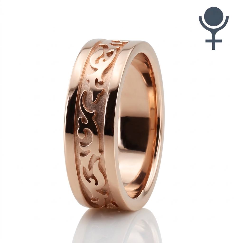 Elegant Antique Design Wedding Rings Set 6MM