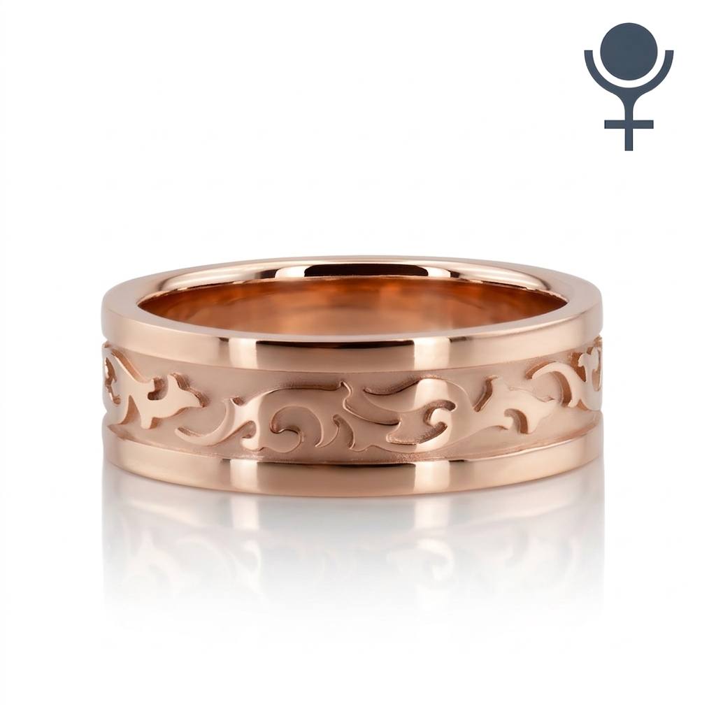 Elegant Antique Design Wedding Rings Set 6MM