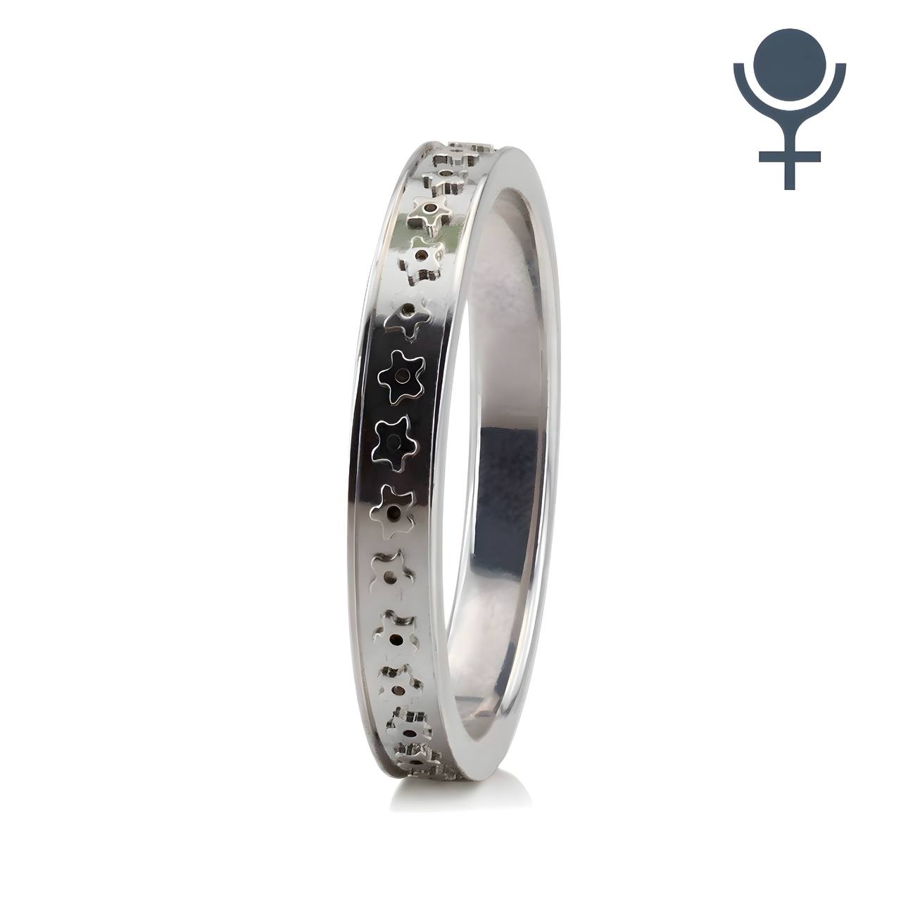 Flower Carved Wedding Ring 3.5MM
