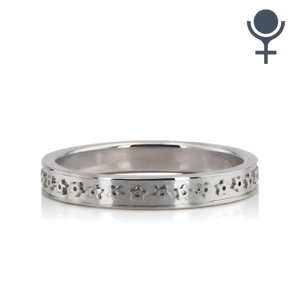 Flower Carved Wedding Ring 3.5MM